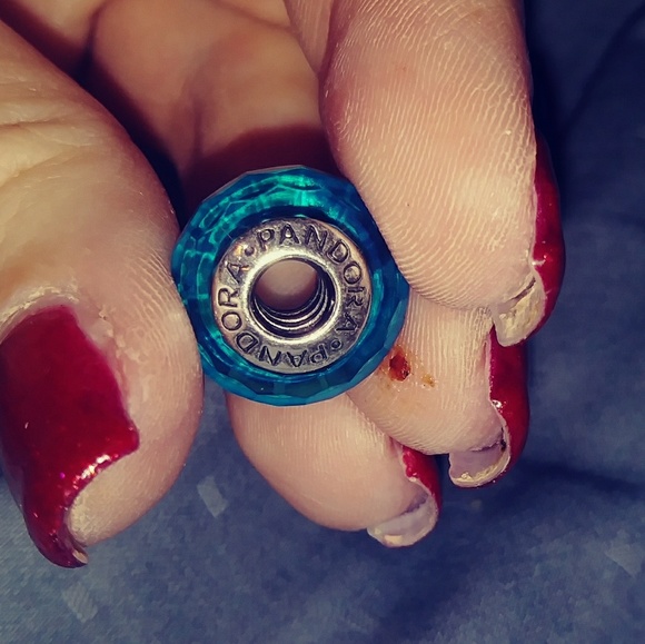 Pandora Lake blue murano glass bead. - Picture 2 of 5